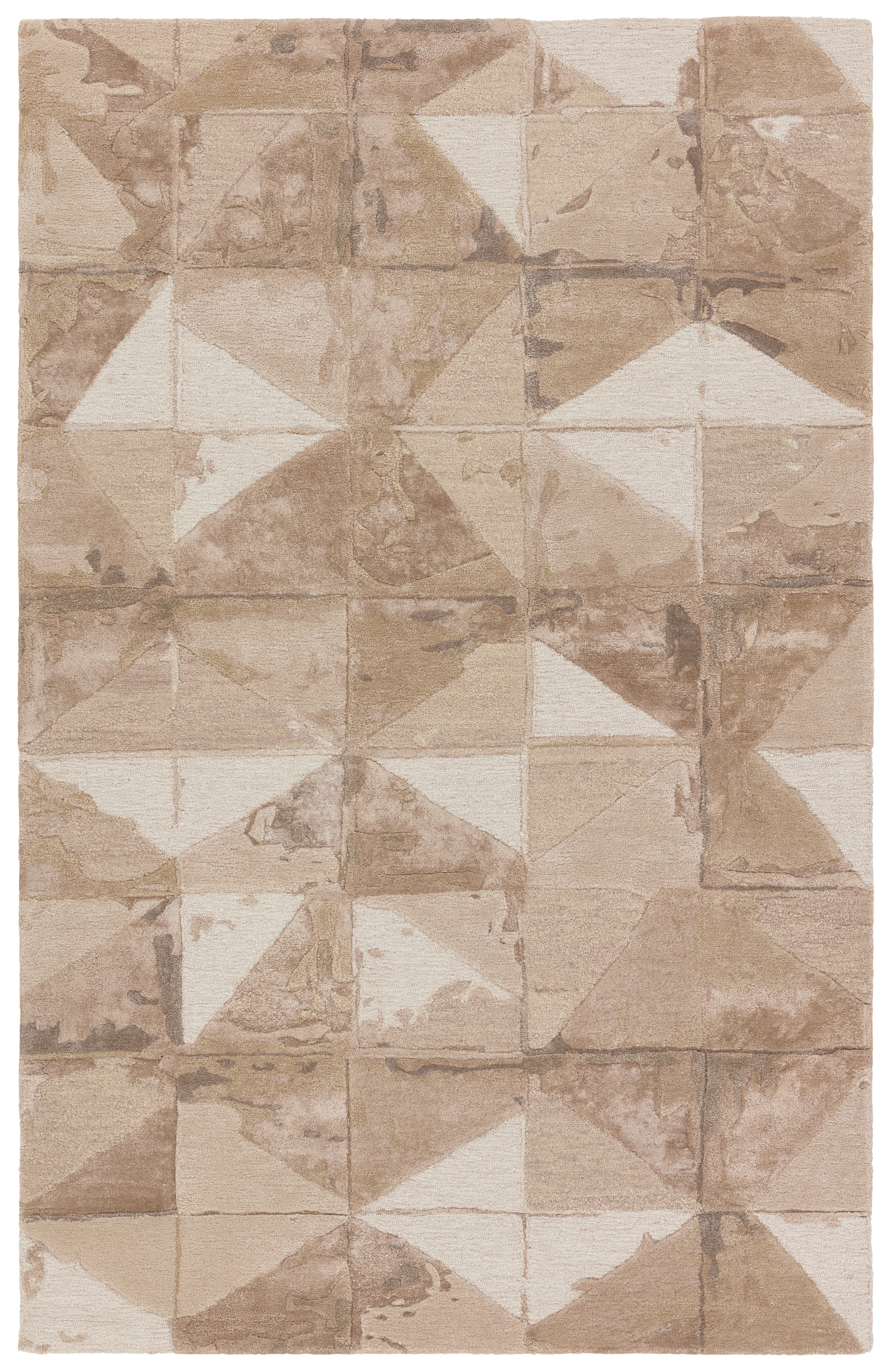 Agate Handmade Geometric Taupe/ Cream Area Rug (9'X12') - Image 0