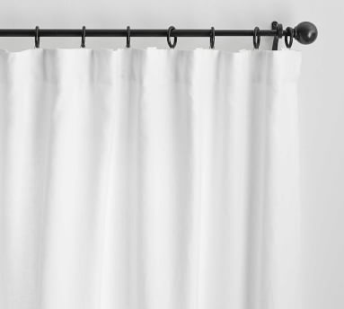 Custom Classic Belgian Flax Linen Rod Pocket Blackout Curtain, White, 48 x 42" - Image 2