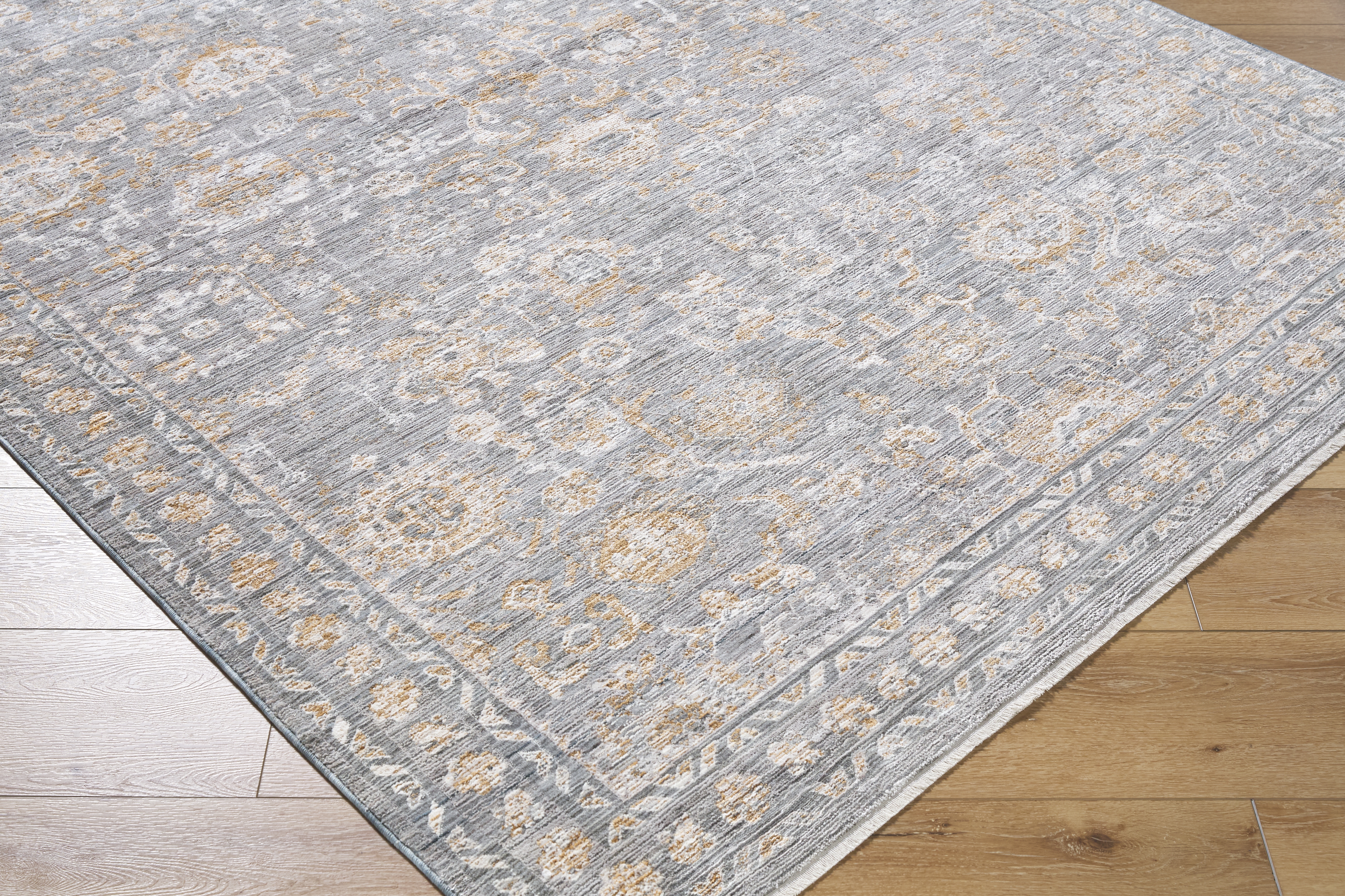 Chapel Hill Gray Indoor 5'3" x 7' Machine Woven Rug - Image 4
