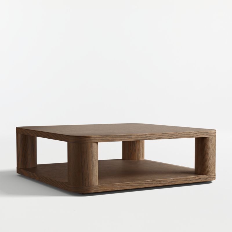 Oakhurst Brown Oak Wood 46" Square Coffee Table - Image 4