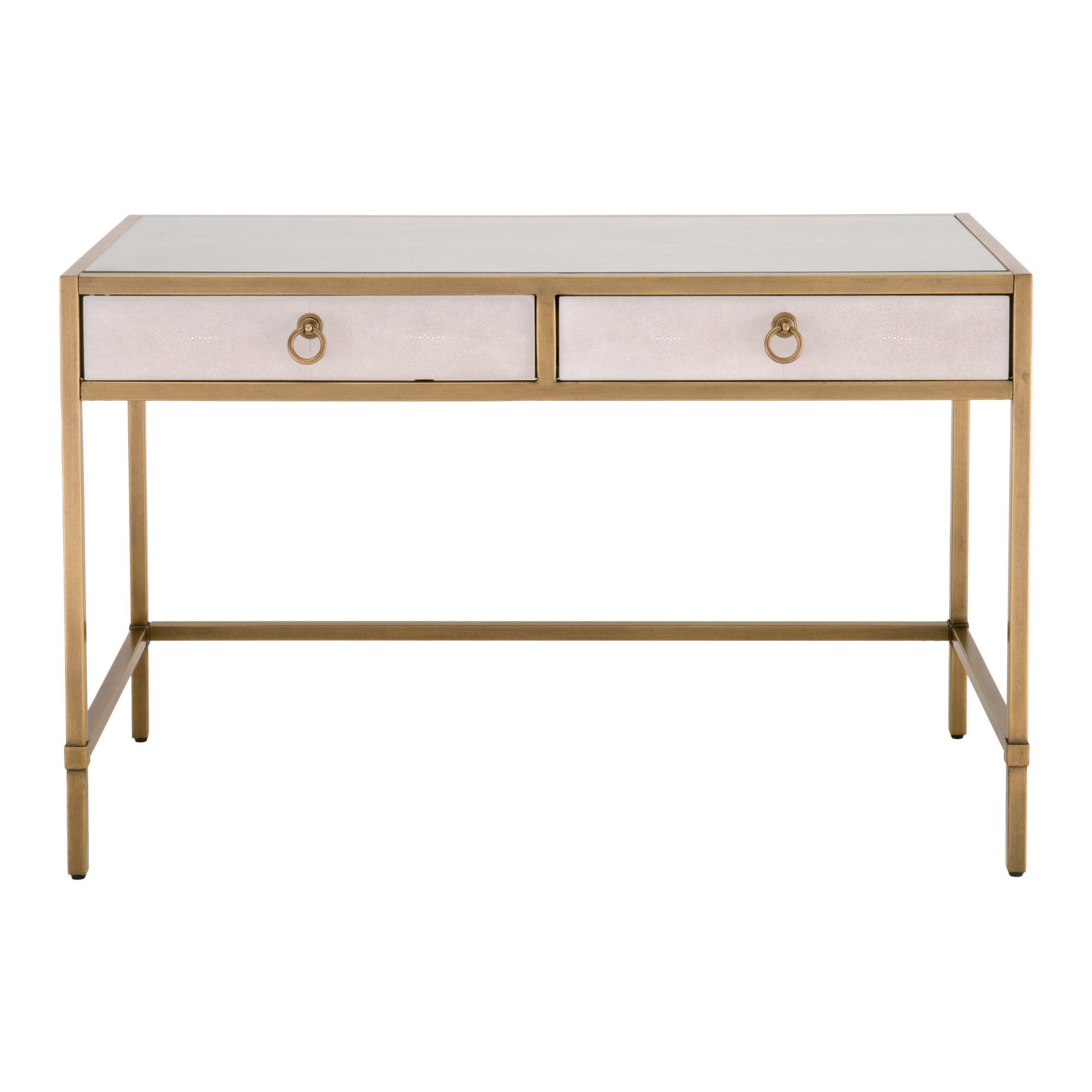 Colette Shagreen Desk, White & Gold - Image 0