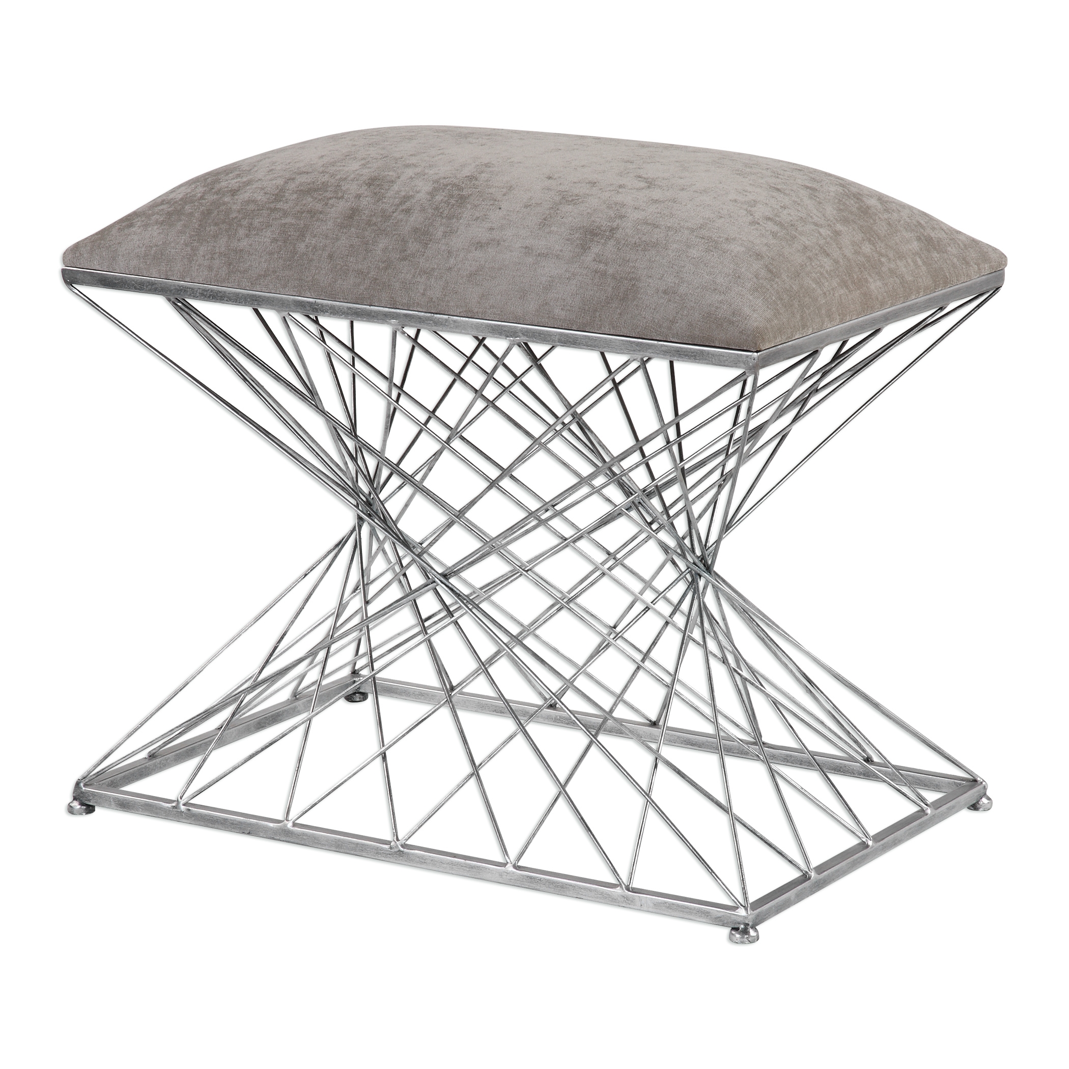 Zelia Silver Accent Stool - Image 2