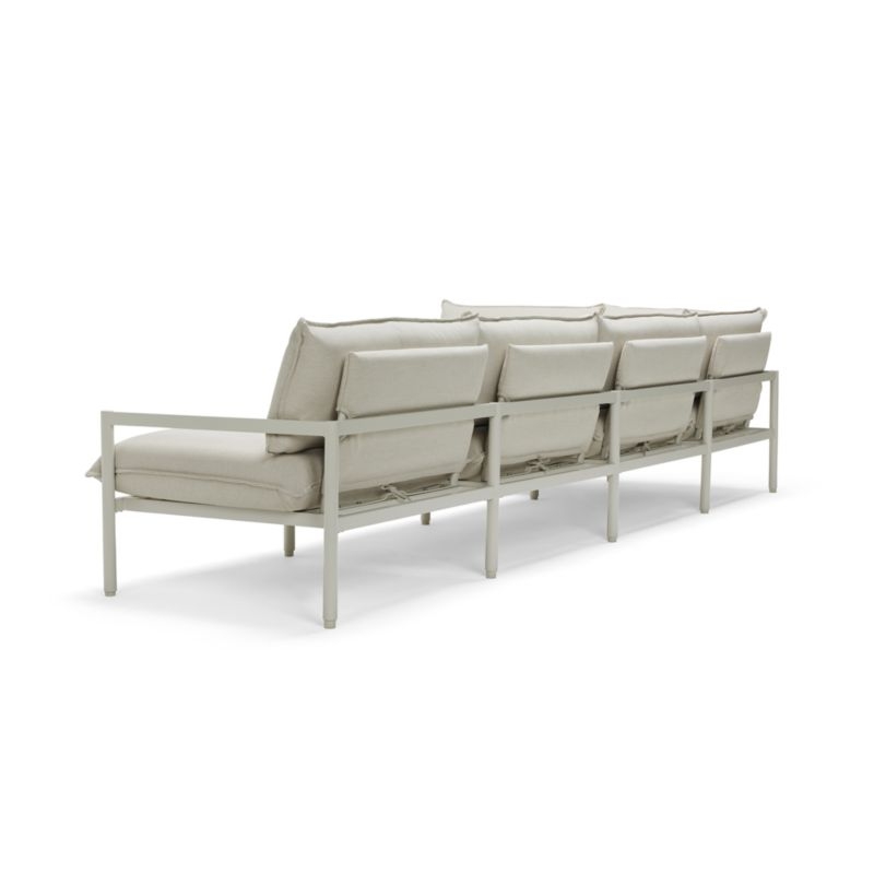 Neighbor ™ Aluminum 5-Piece Outdoor Sectional Sofa with Putty Sunbrella ® Cushions - Image 4