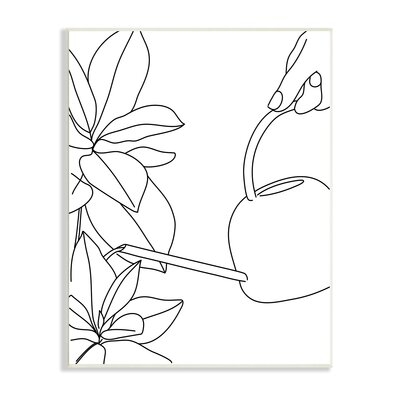 Watering Can And Spring Florals Modern Minimal Linework - Image 0