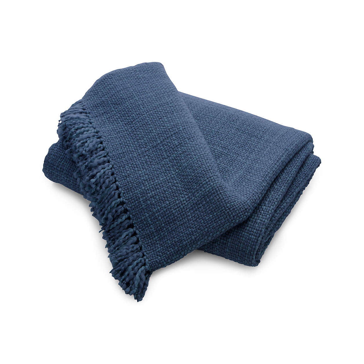 Styles Fringe Throw Blanket, Blue, 80" x 80" - Image 0