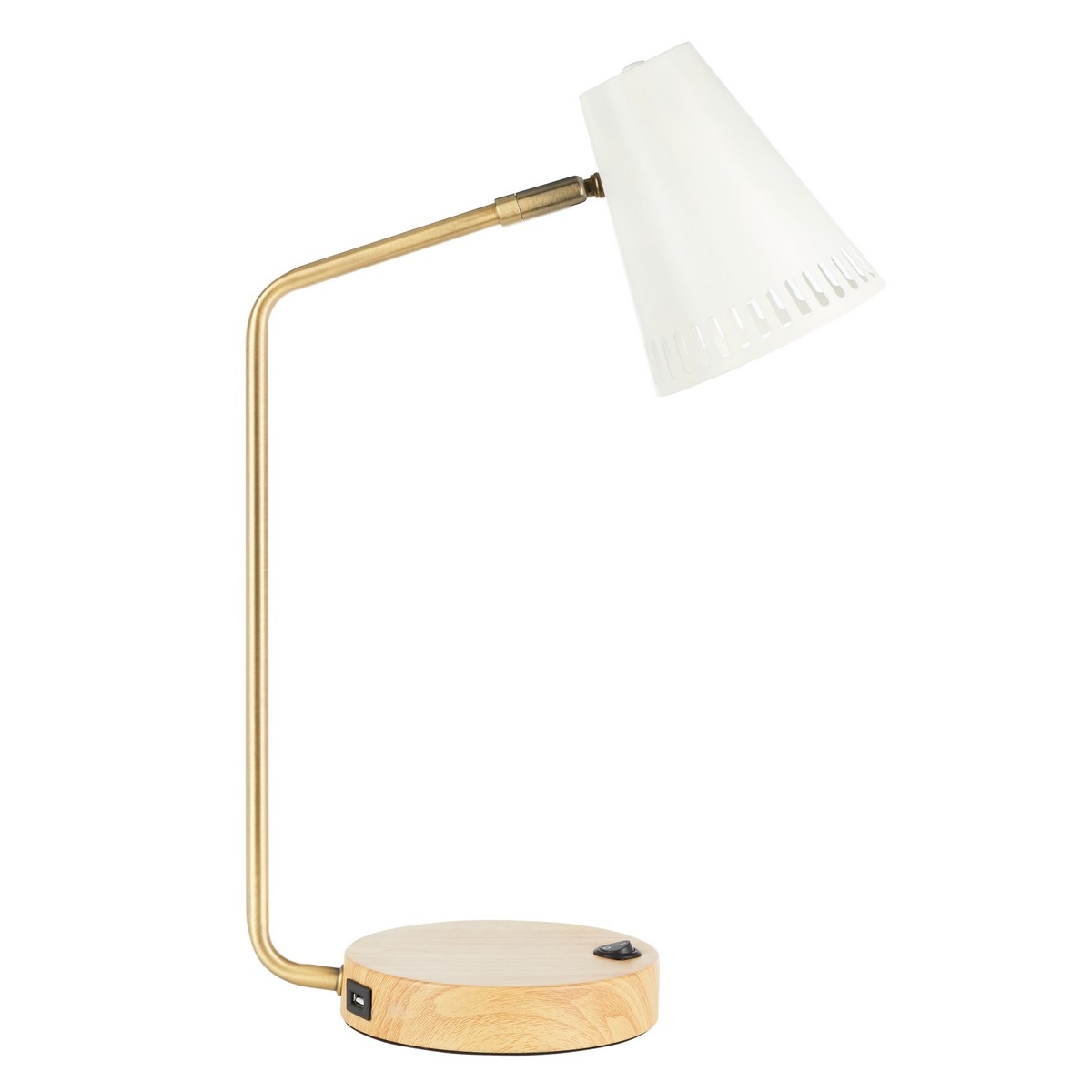 Veda Task 19" Table Lamp - Gold/White - Image 0