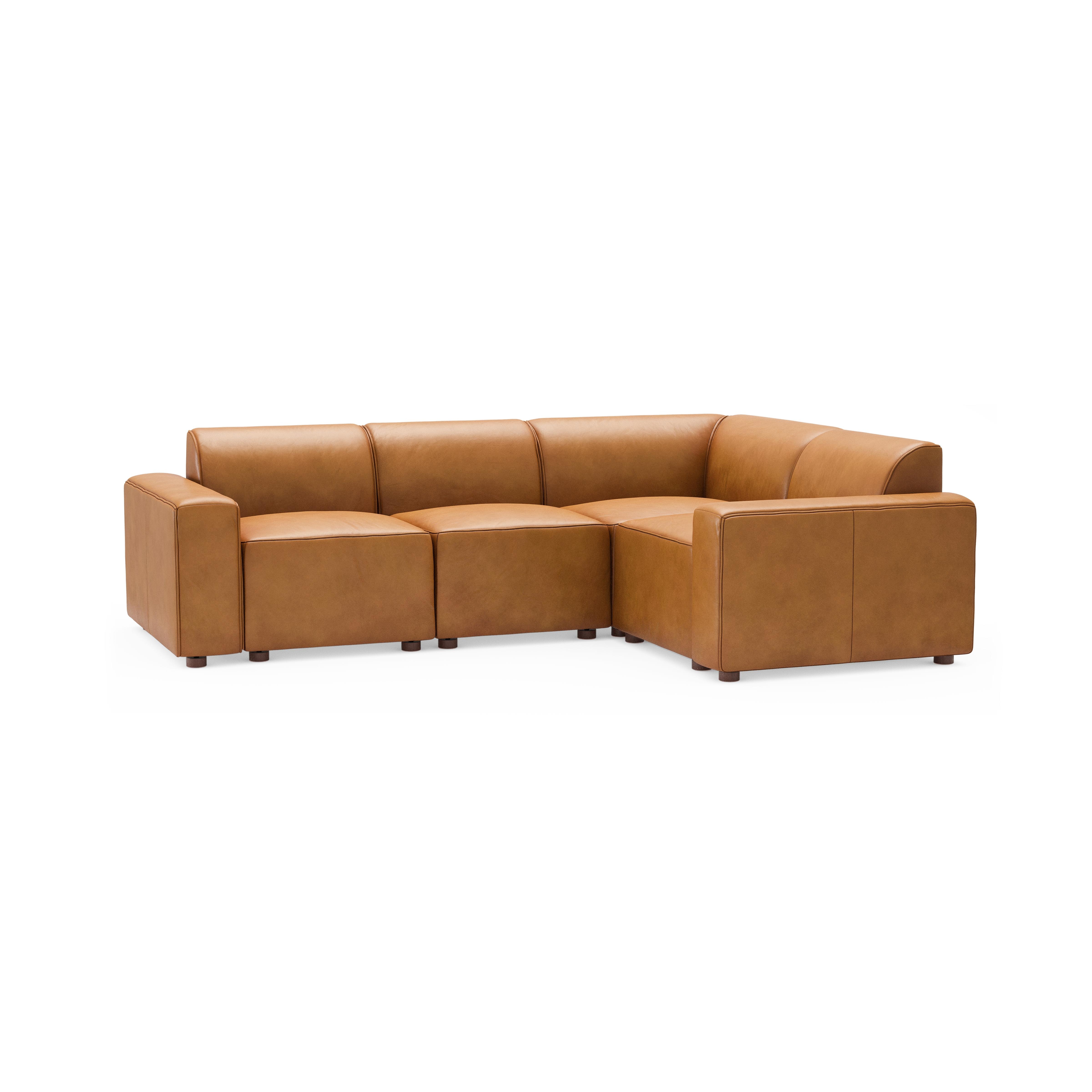 Burrow Mambo 4-Piece Sectional Sofa, Leg Finish: WalnutLegs - Image 0