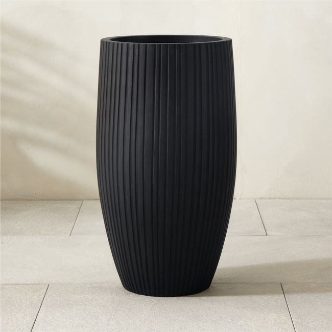 Zadie Black Resin Indoor/Outdoor Planter Medium - Image 0