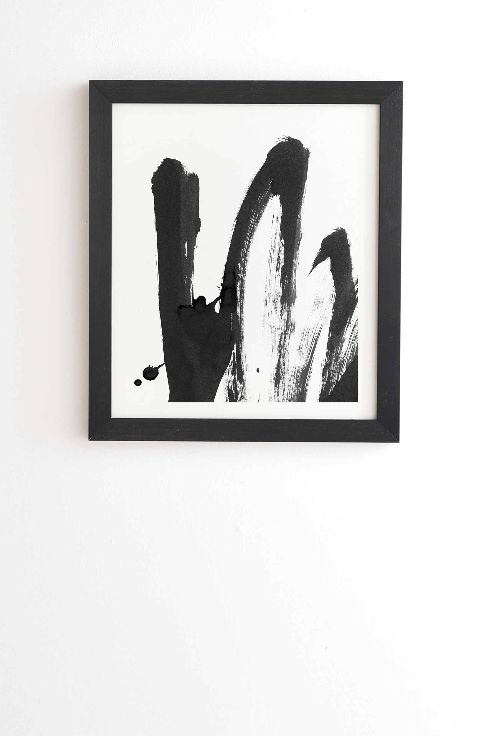 B And W Strokes 4 by Iris Lehnhardt - Framed Wall Art Basic Black 11" x 13" - Image 0