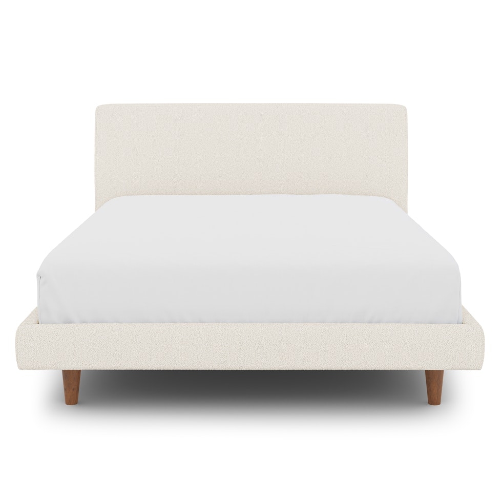 Tessu Full Low Profile Upholstered Bed - Ivory Wool Bouclé - Image 1