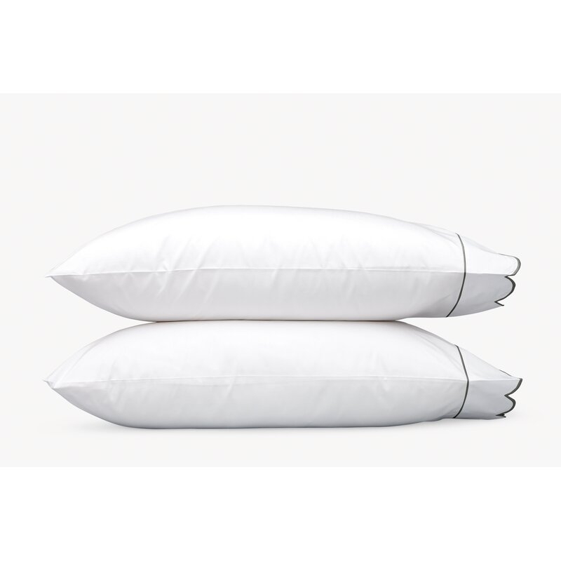 Matouk Butterfield 500 Thread Count 100% Cotton Pillow Case Pack Size: Standard, Color: Charcoal - Image 0