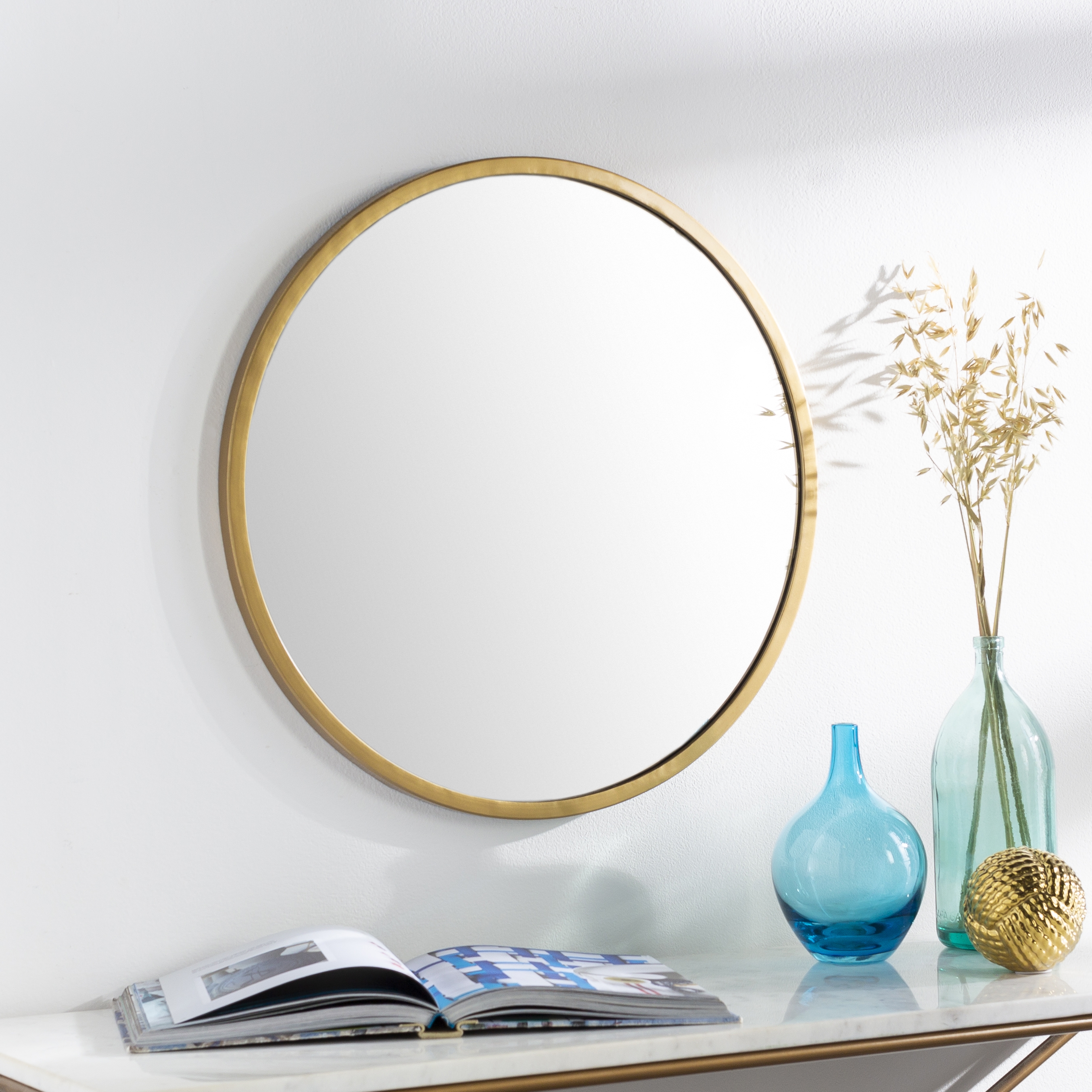 Carmen Gold 27"H x 27"W x 1"D Accent Mirror - Image 0