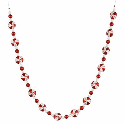 6' White Red Bead Novelty Garland - Image 0