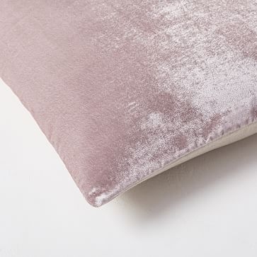 Lush Velvet Pillow Cover, 24"x24", Washed Ruby - Image 4