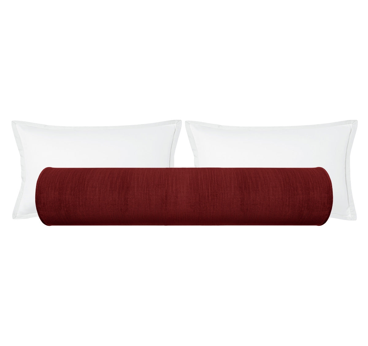 THE BOLSTER :: STRIE VELVET // CURRANT - BY THE YARD - Image 0