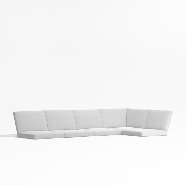 Alfresco White Sunbrella ® 4-Piece L-Shaped Outdoor Cushions - Image 0