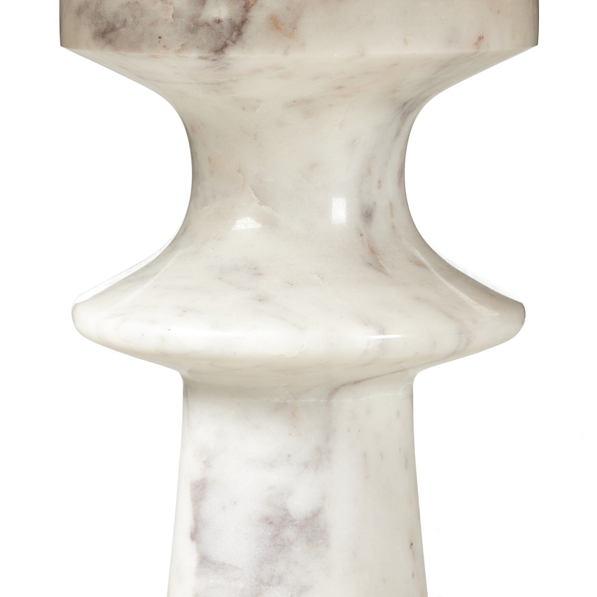 Skylar End Table - Polished White Marble - Image 7