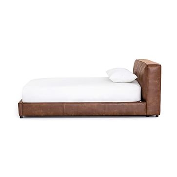 Curved Modern Upholstered Bed, Plushstone Linen, King - Image 3