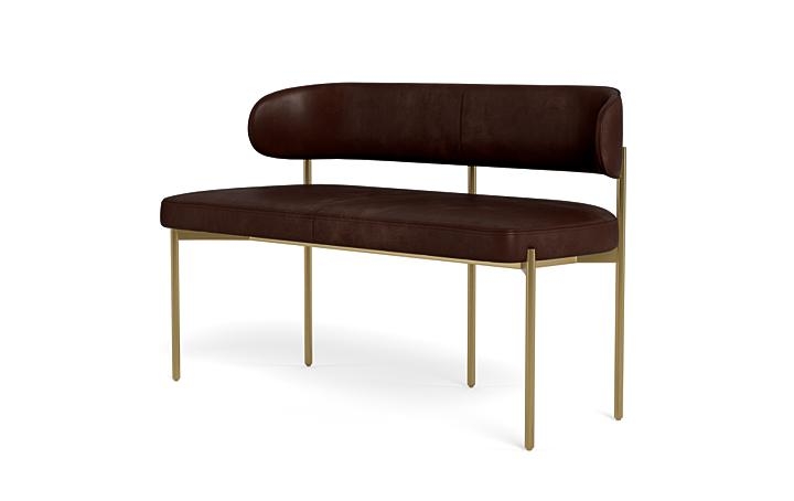 Hollis Leather Metal Framed Bench - Image 2