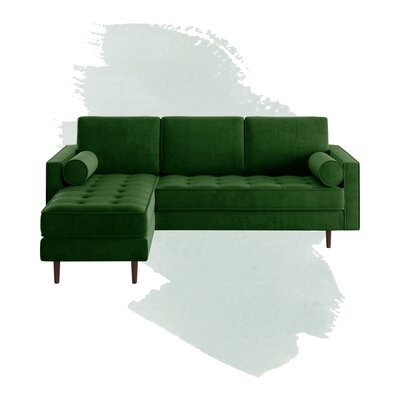 Derry 84" Velvet Reversible Sofa & Chaise - Image 0