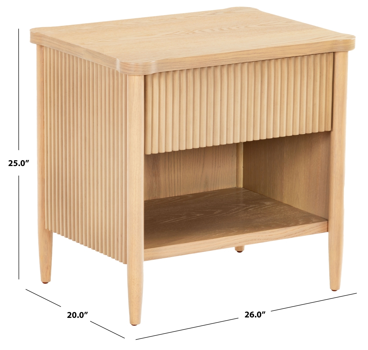 Shelbie 1 Drawer  Nightstand - Oak - Image 9