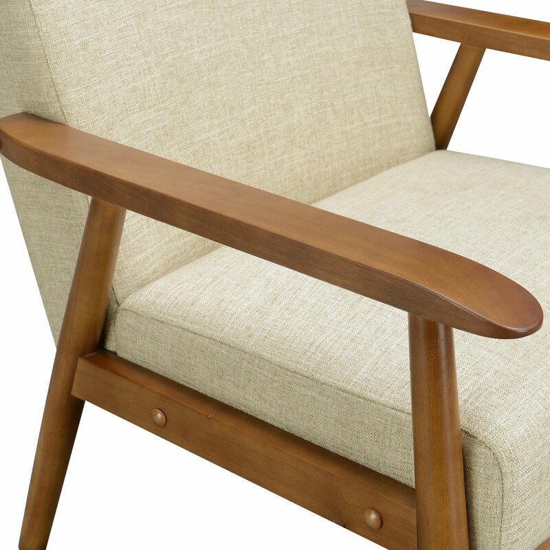 Jarin 25.38'' Wide Armchair, Beige Linen Blend - Image 4