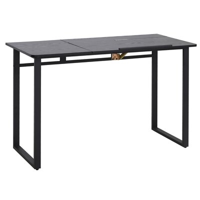 Computer Desk Writing Table With Small Angle Adjustable Tabletop For Drawing Home Office Workstation, Black Wood Grain - Image 0