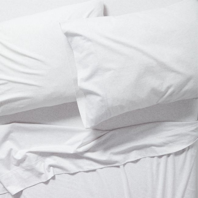 Comfy Tee Light Grey Organic Cotton Jersey Kids Full Sheet Set - Image 0