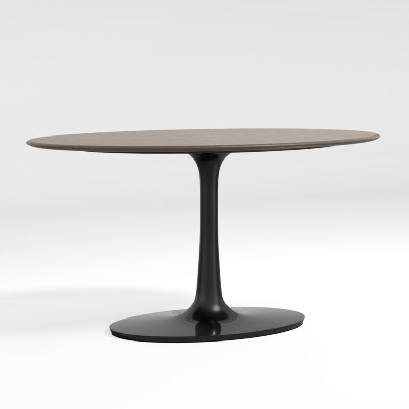 Nero Oval Concrete Top 60" Dining Table with Matte Black Base - Image 1