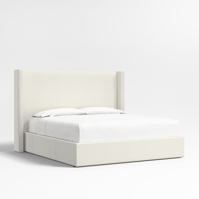 Arden 60" Ivory King Upholstered Headboard with Storage Bed Base - Image 0