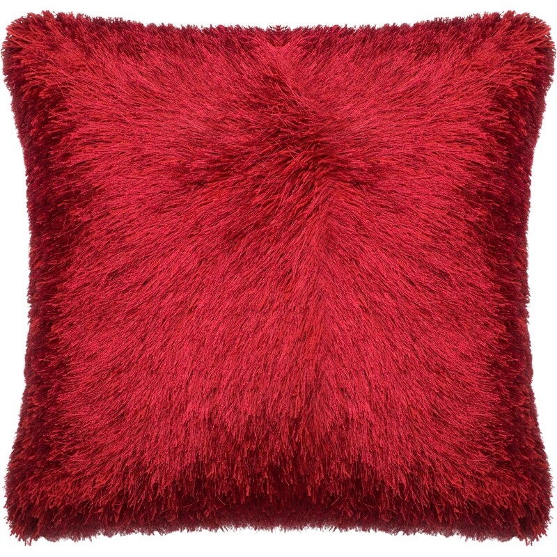  Feather 22" Throw Pillow Color: Red - Image 0
