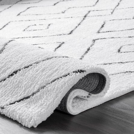 Peraza Hand-Tufted White Area Rug, 7'6" x 9'6" - Image 2