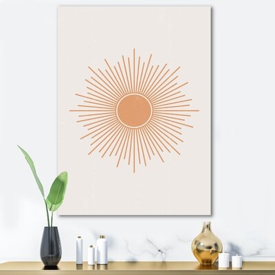 FDP35640_Minimalist Bright Shining Orange Sun Rays III - Modern Canvas Wall Art Print - Image 0