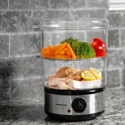 Ovente 5 Qt. Two-Tier Food Steamer - Image 0
