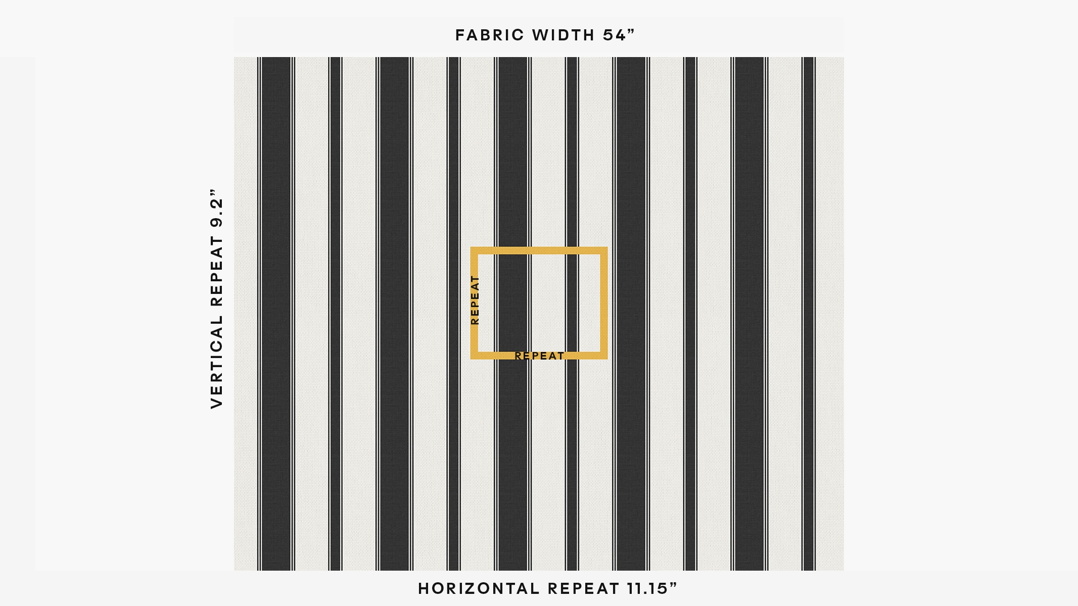 Printed Cotton Fabric By The Yard, Ink Clarence Stripe - Image 1