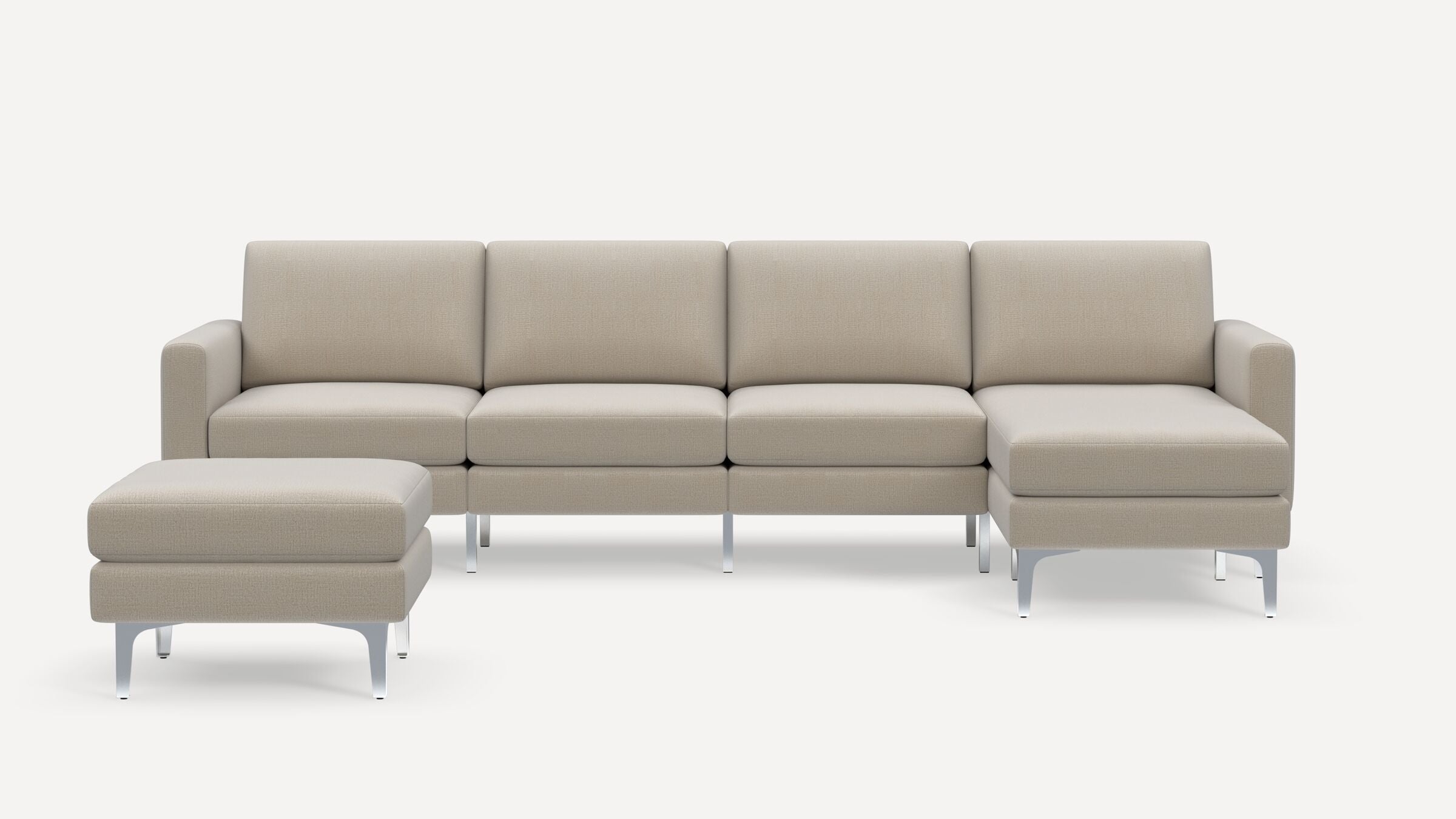 Nomad King Sectional with Ottoman - Georgia Clay - Performance Chenille / Chrome - Metal / Block - Image 0