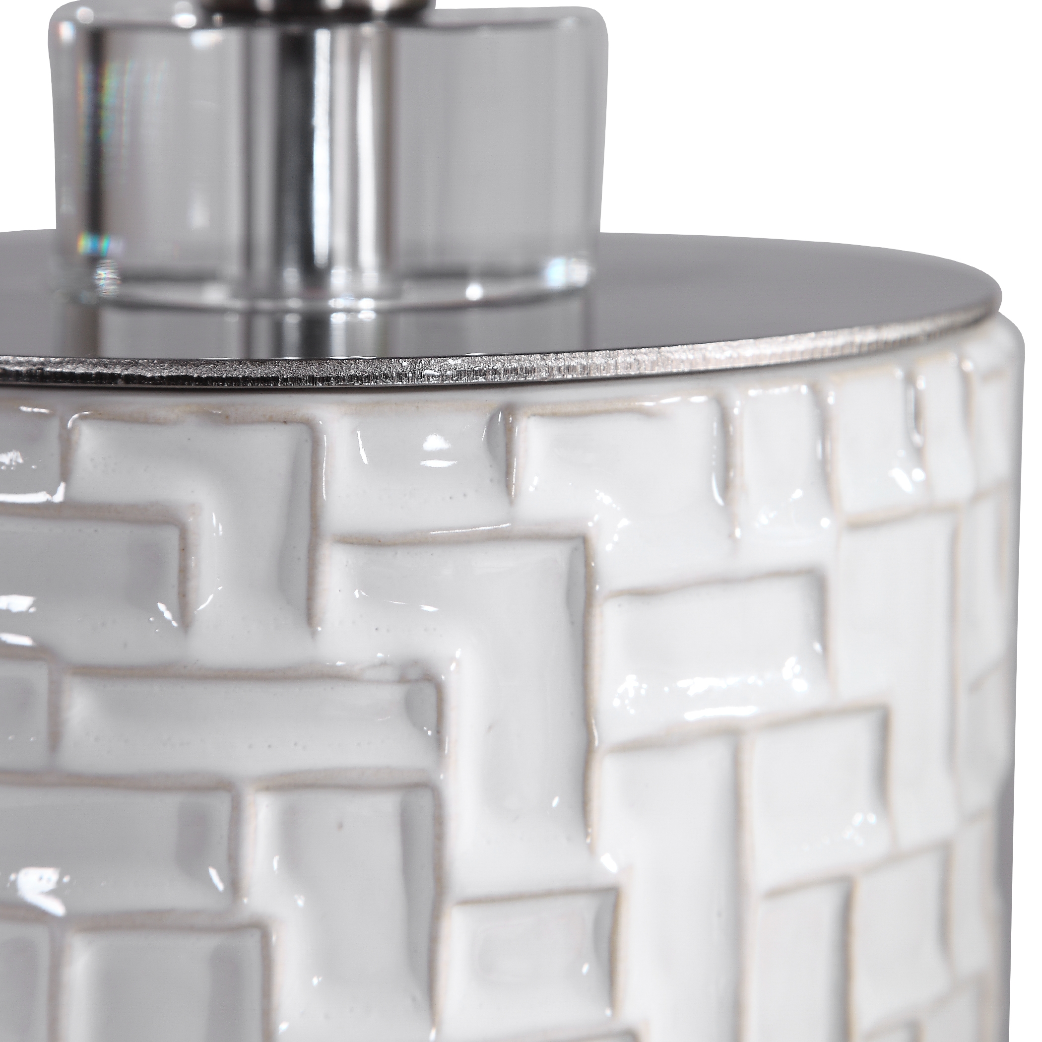 Elyn Glossy White Accent Lamp - Image 1