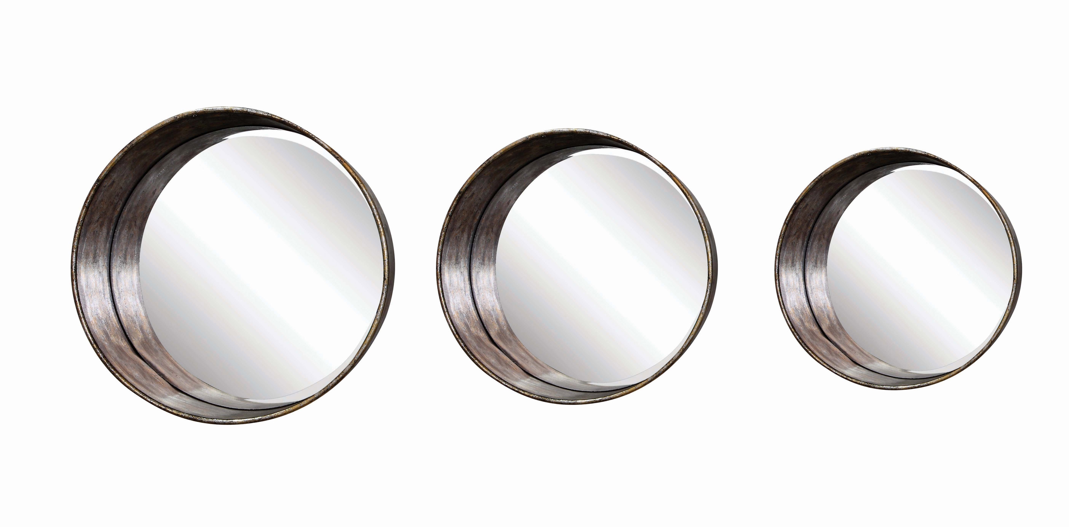 Round Metal Framed Mirrors (Set of 3 Sizes) - Image 0