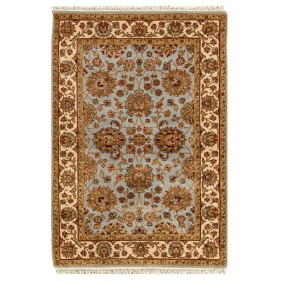 Hand Knotted Wool Light Blue/Beige Rug - Image 0