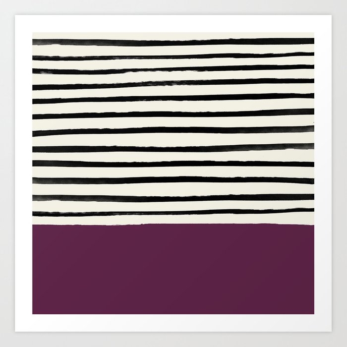 Plum X Stripes Art Print by Leah Flores - X-LARGE - Image 0