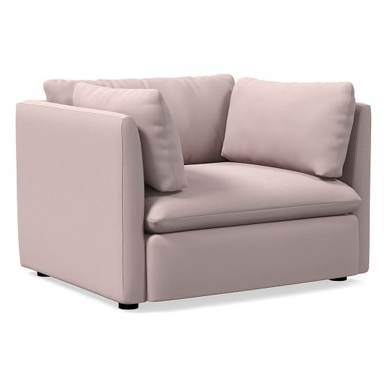 Shelter Chair &amp; A Half, Poly, Performance Velvet, Dusty Blush, Concealed Support - Image 0