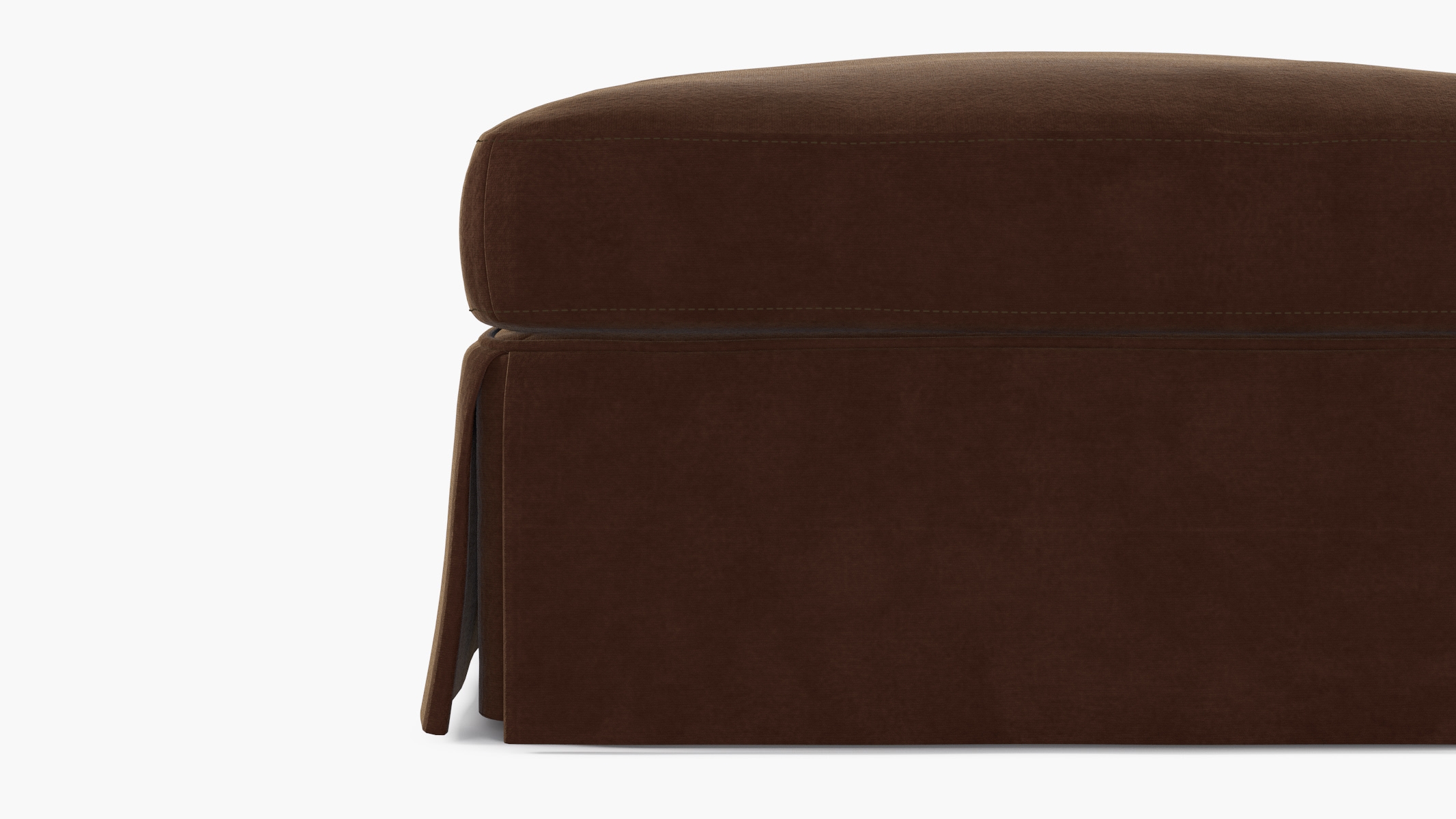 Skirted Cocktail Ottoman, Cognac Luxe Velvet - Image 2
