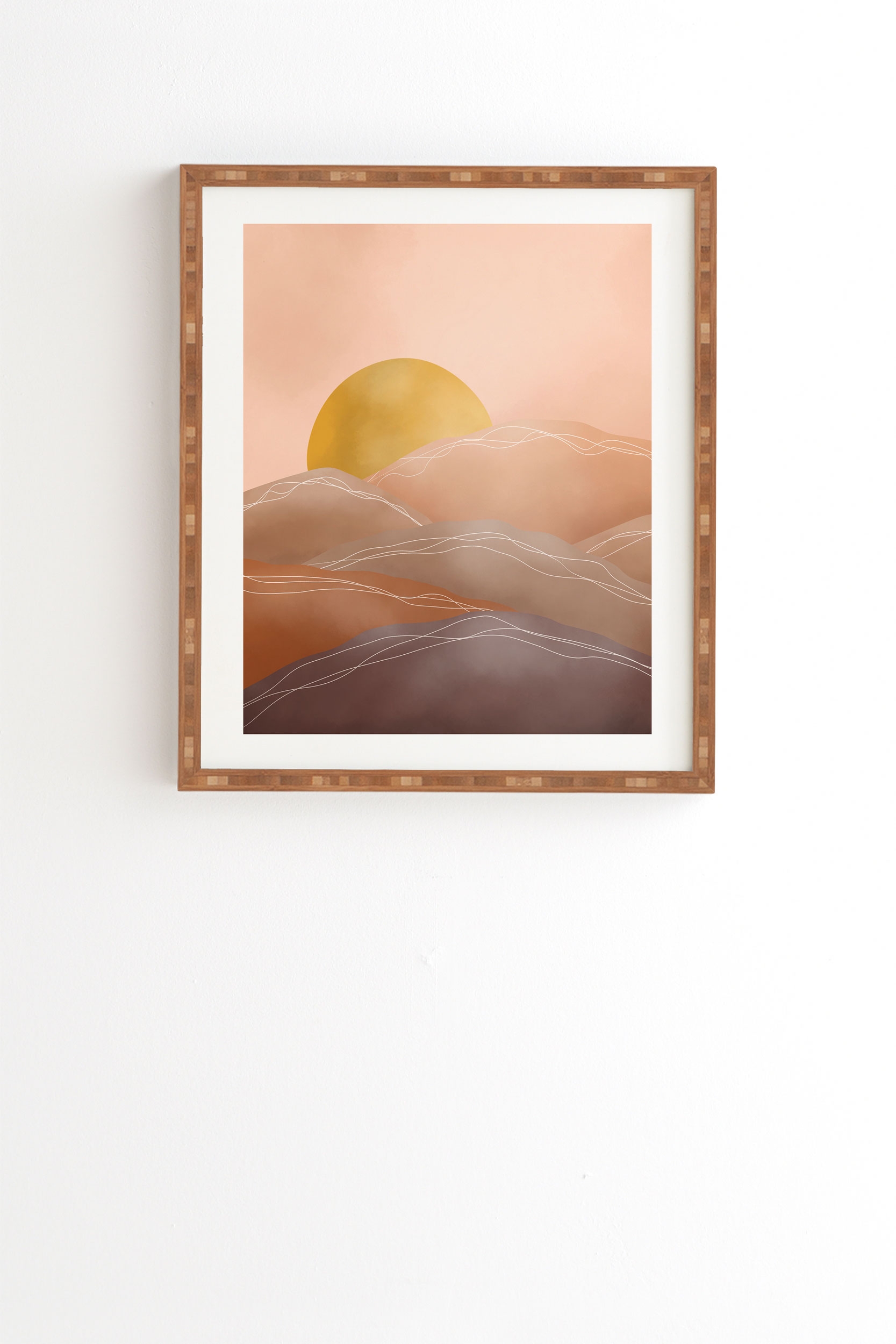 Terracotta Sunrise I by Marta Barragan Camarasa - Framed Wall Art Bamboo 20" x 20" - Image 0