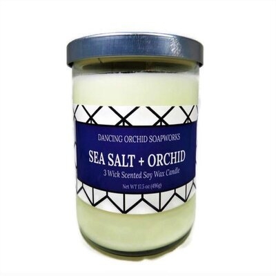 Soy Wax Sea Salt and Orchid Scented Jar Candle - Image 0