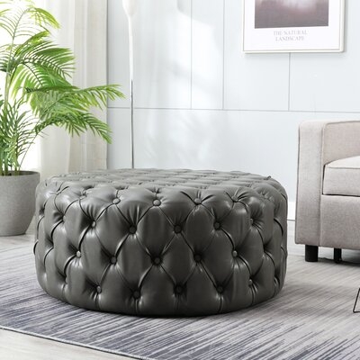 Burmeister 35.4'' Tufted Round Cocktail Ottoman - Image 0