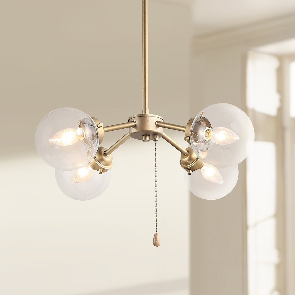 Arnold 19 1/2" Wide Gold Metal 4-Light Sputnik Chandelier - Style # 91P82 - Image 0