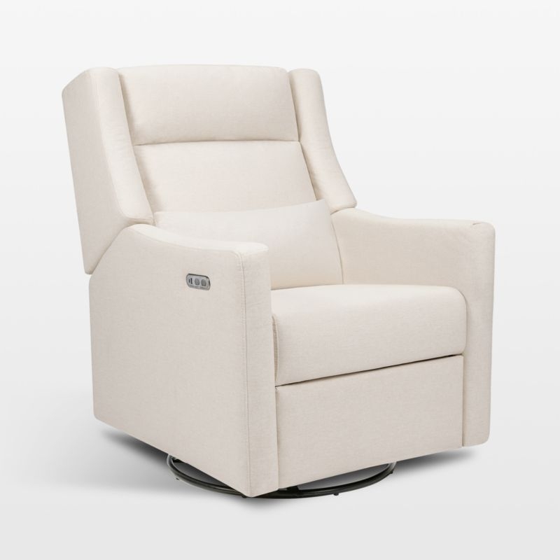 Babyletto Kiwi Plus Cream Nursery Swivel Glider Recliner Chair - Image 9