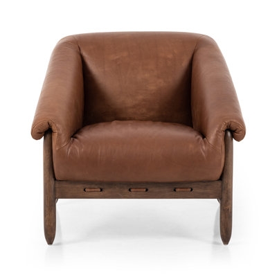 Arista 32.5" W Top Grain Leather Armchair - Image 0