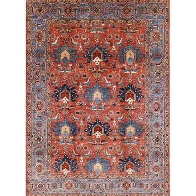 Poppy Oriental Red/Blue Area Rug - Image 0