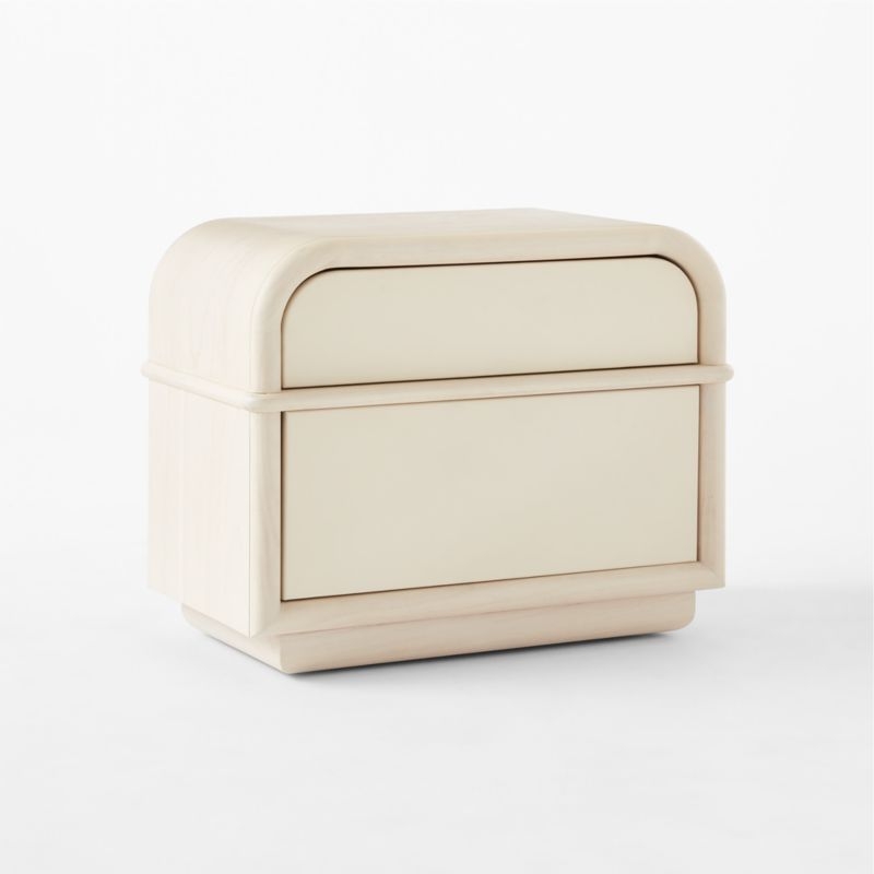 Lobos 2-Drawer White Wood Nightstand - Image 2